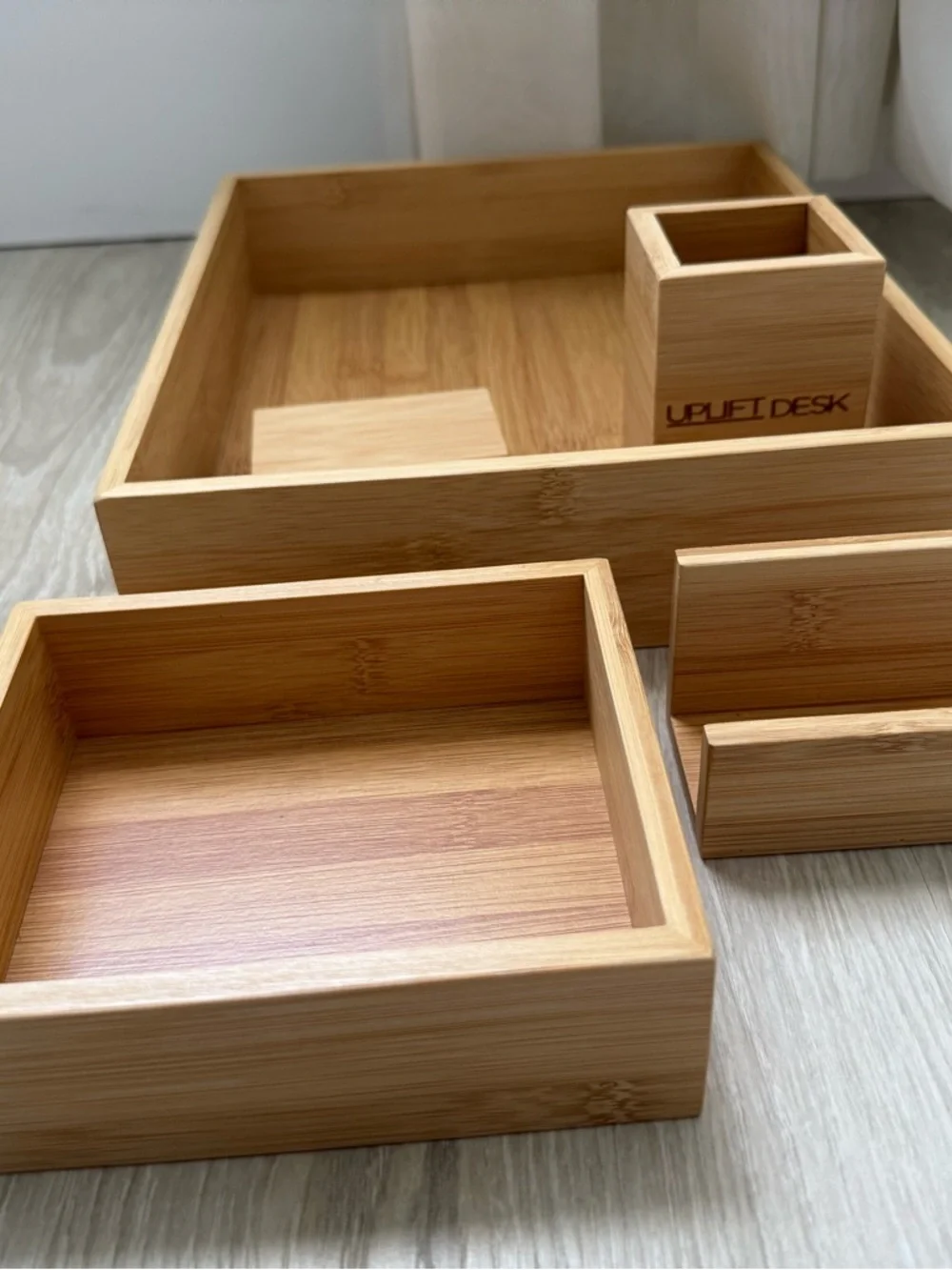UPLIFT DESK Bamboo Desk Organizer Set - Natural Bamboo